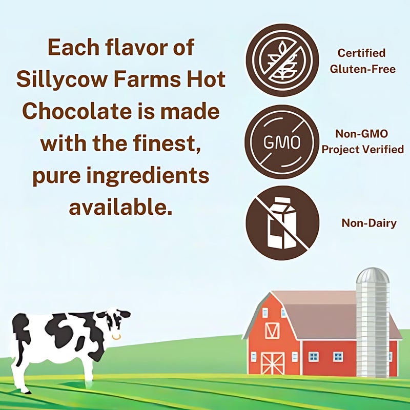 Sillycow Farms Hot Chocolate Mix Truffle Flavor | Vegan, Nut Free Certified Quality Cocoa Powder | Gluten-Free, Non-GMO & Dairy-Free | Reusable Packaging | 16.9 Oz Reusable Glass Bottle - Pack of 1 - Image 5