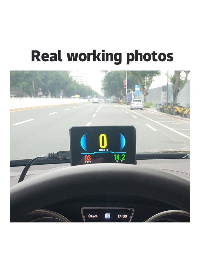 NIBEMINENT Head up Display OBD Smart HUD Auto Digital Meter OBD2 Port Warning Windshield Alarm System - Image 4