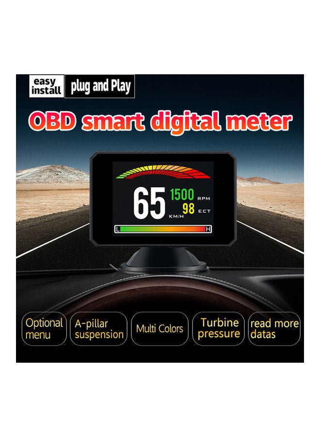 NIBEMINENT Head up Display OBD Smart HUD Auto Digital Meter OBD2 Port Warning Windshield Alarm System - Image 2