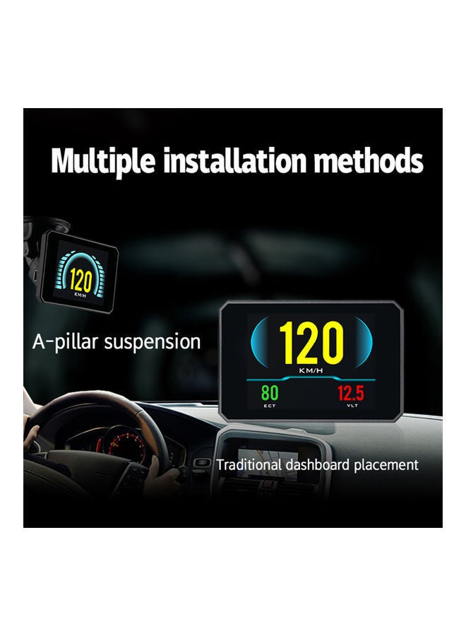 NIBEMINENT Head up Display OBD Smart HUD Auto Digital Meter OBD2 Port Warning Windshield Alarm System - Image 5