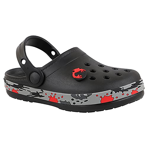 Neoz Casual Slingback Clogs for Kids with Soft Sole | Slip-On Breathable, Lightweight | Comfortable & Durable | Stylish Indoor & Outdoor Sandals Clogs for Kids, K-SPLASH-NERO_4 - Image 1