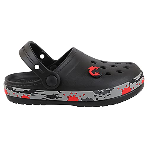 Neoz Casual Slingback Clogs for Kids with Soft Sole | Slip-On Breathable, Lightweight | Comfortable & Durable | Stylish Indoor & Outdoor Sandals Clogs for Kids, K-SPLASH-NERO_4 - Image 4