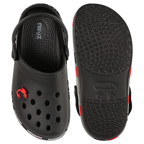 Neoz Casual Slingback Clogs for Kids with Soft Sole | Slip-On Breathable, Lightweight | Comfortable & Durable | Stylish Indoor & Outdoor Sandals Clogs for Kids, K-SPLASH-NERO_4 - Image 3