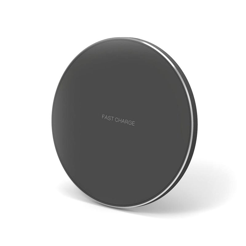 Portable Aluminum Alloy Ultra-thin Round Shape Qi Standard Wireless Charger 10W Fast Charging Pad Universal Phone Charge Base for i-Phone 8/8 Plus/X or for Samsung Galaxy S9+/S9/S8/S8+/S7/S7 Edge/S6 Edge+ and More - Image 1