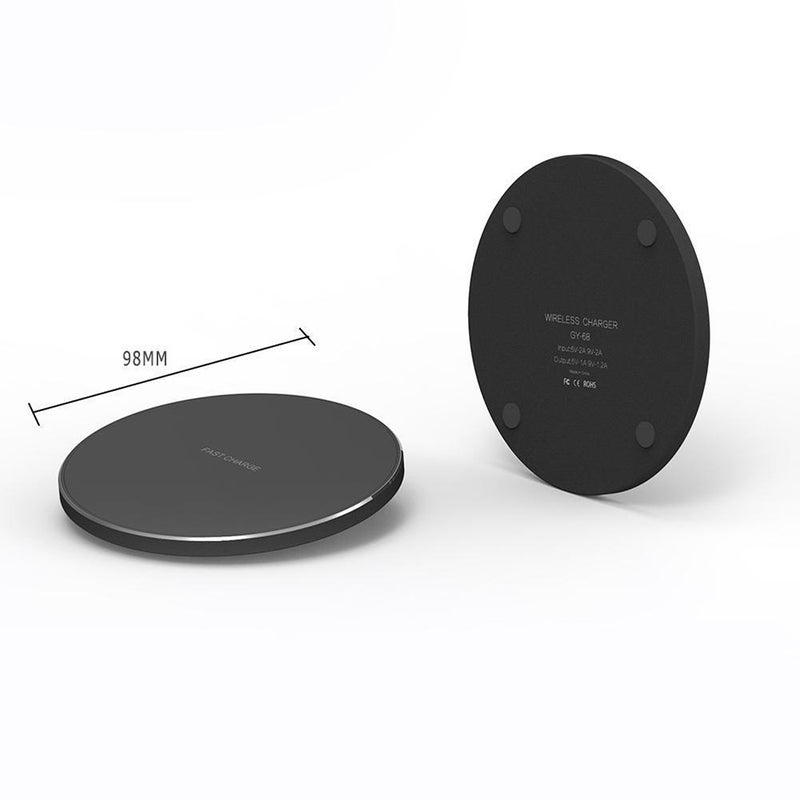 Portable Aluminum Alloy Ultra-thin Round Shape Qi Standard Wireless Charger 10W Fast Charging Pad Universal Phone Charge Base for i-Phone 8/8 Plus/X or for Samsung Galaxy S9+/S9/S8/S8+/S7/S7 Edge/S6 Edge+ and More - Image 5