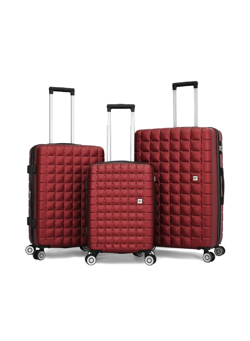 Verage  حقيبة سفر VERAGE 3 قطع، أحمر، قفل TSA، L 28/M 24/S 21 - Image 1