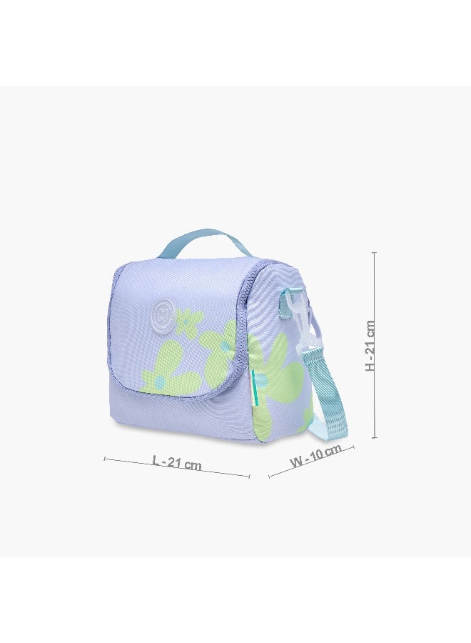 MARSHMALLOW Lunch/Cooler Bag-Petals-1 Cmprt-Girls- (Polyester) Blue \ 21X21X10 - Image 2