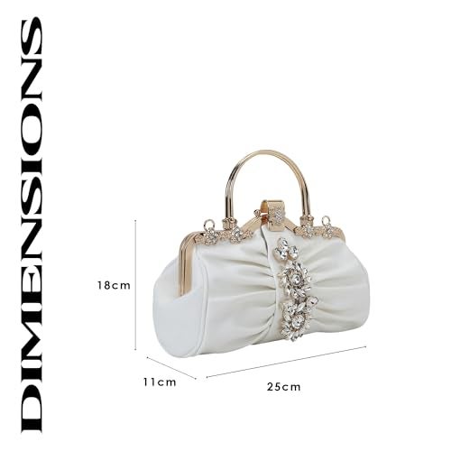 Akiki London Women's Ealing Small Handle Embellished Clutch|Spacious compartment|Detachable Sling|Party, Wedding Clutch|Gift for Women - Image 3