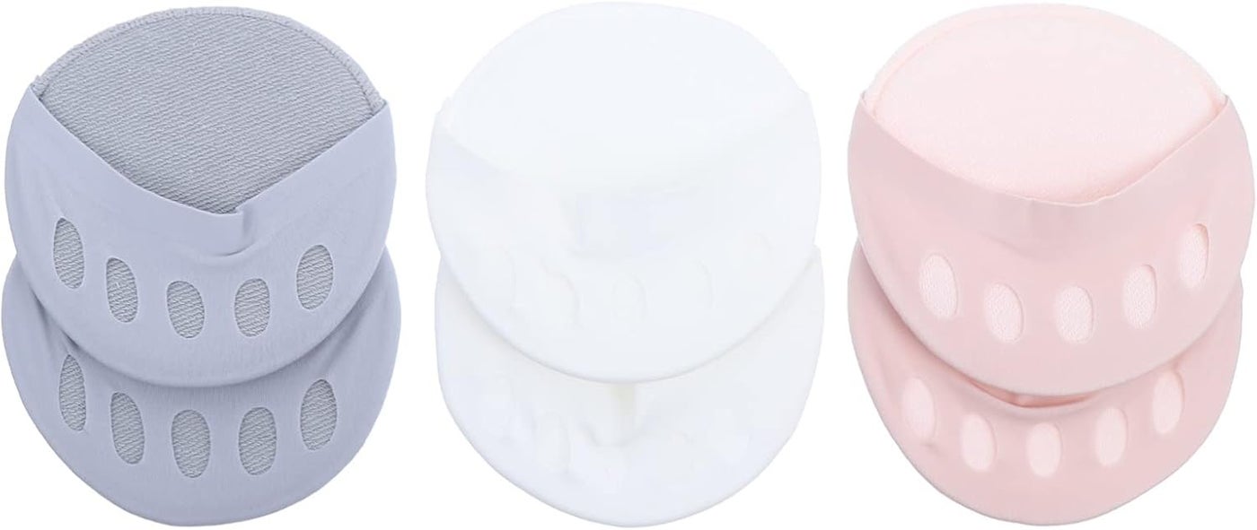 luckyfours 3 Pairs Pad Plantar Fasciitis, Anti-Slip Pain Adult Metatarsal Inserts Gray, Fatigue for Shoe Fabric Blisters Pads White Women Grey Pink Reducing Pink, Forefoot Soft Feet
