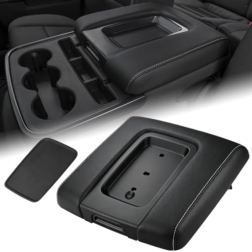 Dimeani Center Console Lid Armrest Lid Arm Rest Cover Compatible with Chevrolet Silverado Chevy Tahoe Suburban GMC Sierra Yukon XL Cadillac Escalade 2014 2015 2016 2017 2018 2019 2020 Replace 22881398 - Image 1