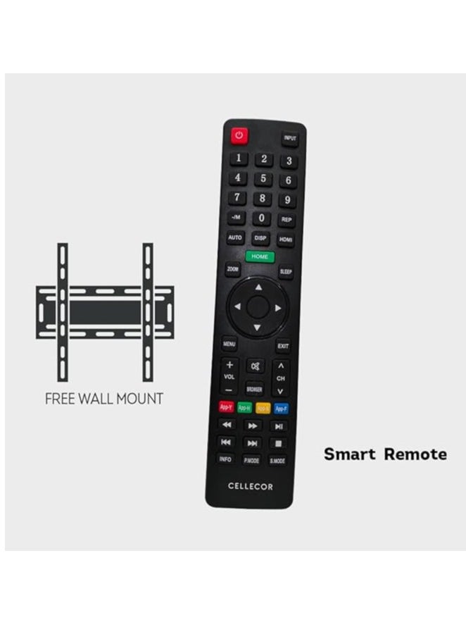 CELLECOR - Cellecor Smart TV E-32X HD LED Smart Android TV, 24W Dual Speakers Sound, Latest Bluetooth Connectivity, Android Version 10, Chromecast Built-In Specifications HD Resolution|512 MB RAM| 4GB ROM - Image 1