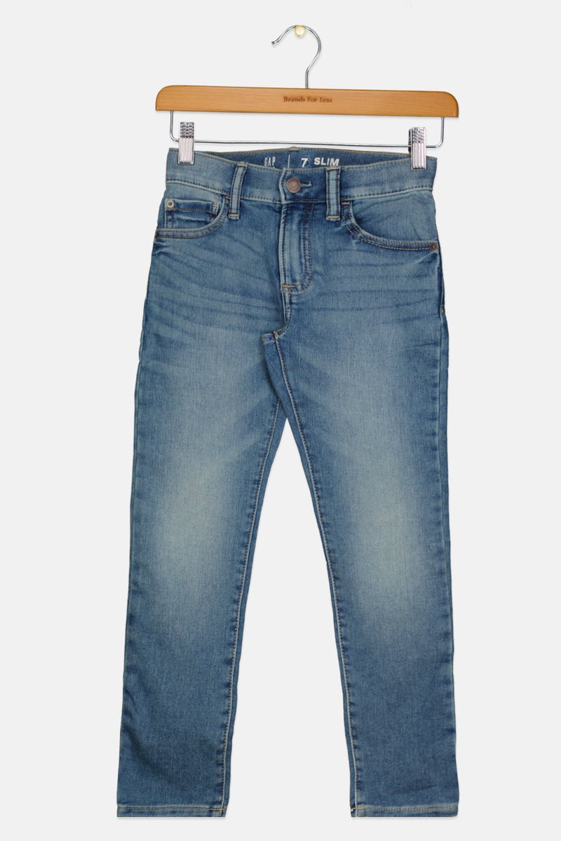 GAP Kids Boy Slim Medium Washed Jeans, Blue - Image 1