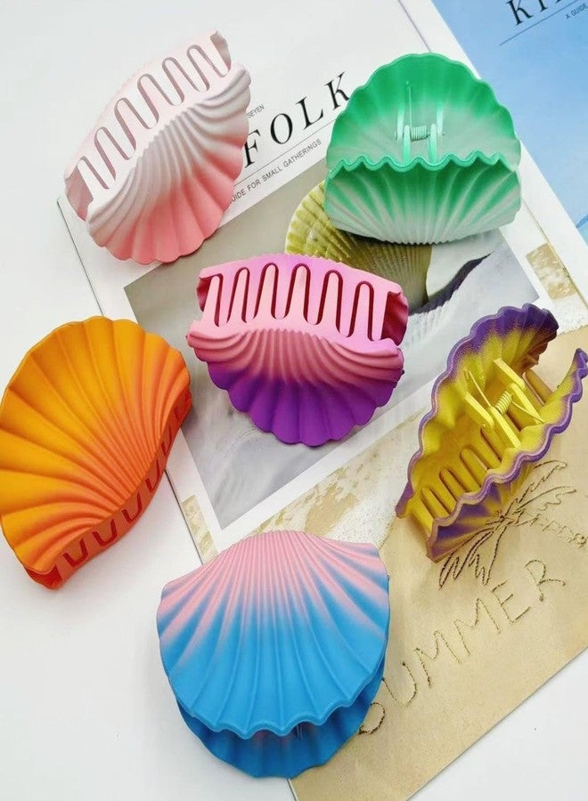 Radhya Accessories Gradient Shell Hair Claws Acrylic Hair Claw Clutcher for Women Girls (Pack of 2) Viral Trending Shell Flower Hair Clips Acrylic Hair Clips Korean Hair Accessories Gift for Girls - Image 5