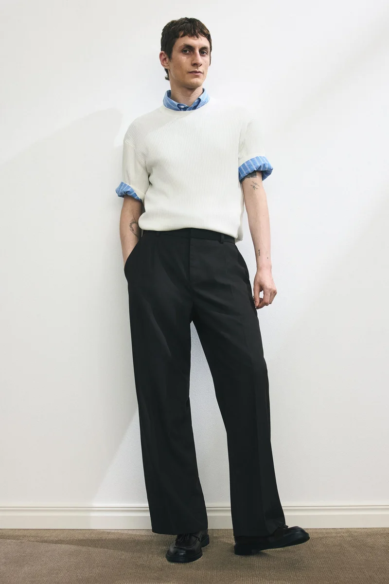 H&M  Slim Fit Rib-knit T-shirt for Men | Best Price UAE