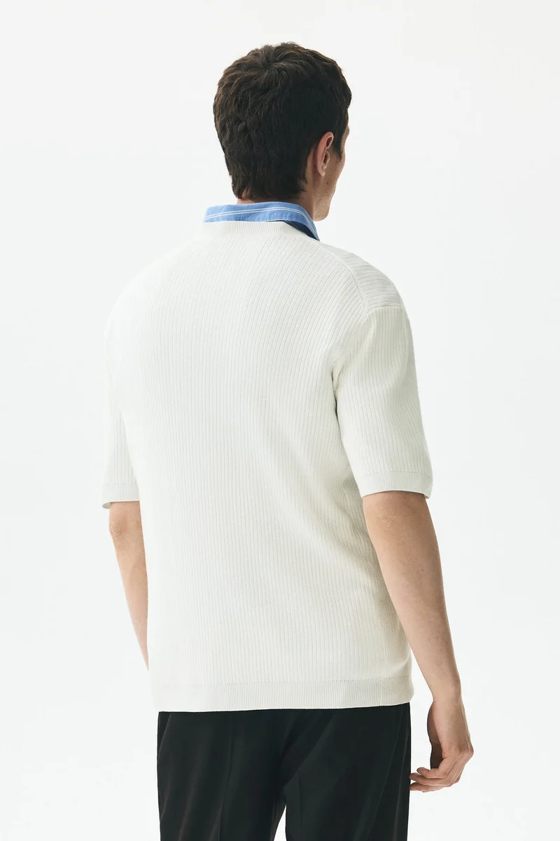 H&M  Slim Fit Rib-knit T-shirt for Men | Best Price UAE