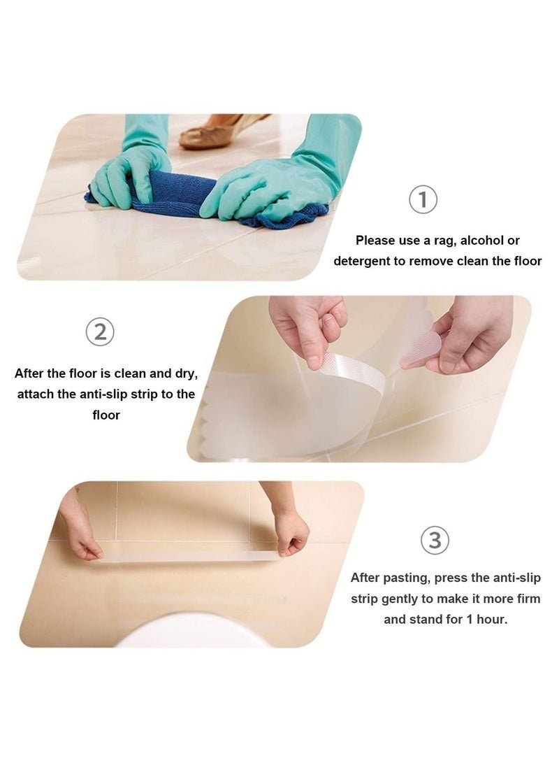 Happy Home 25-Pack Anti-Slip Strips for Bathroom and Shower – Transparent Safety Stickers for Bathtub, Shower Steps, Bathroom Floors, and Pool Areas, Strong Adhesive, Made from Safe Non-Toxic Material, Suitable for Kids, Elderly, and Adults, Prevent Slips and Falls - Image 2