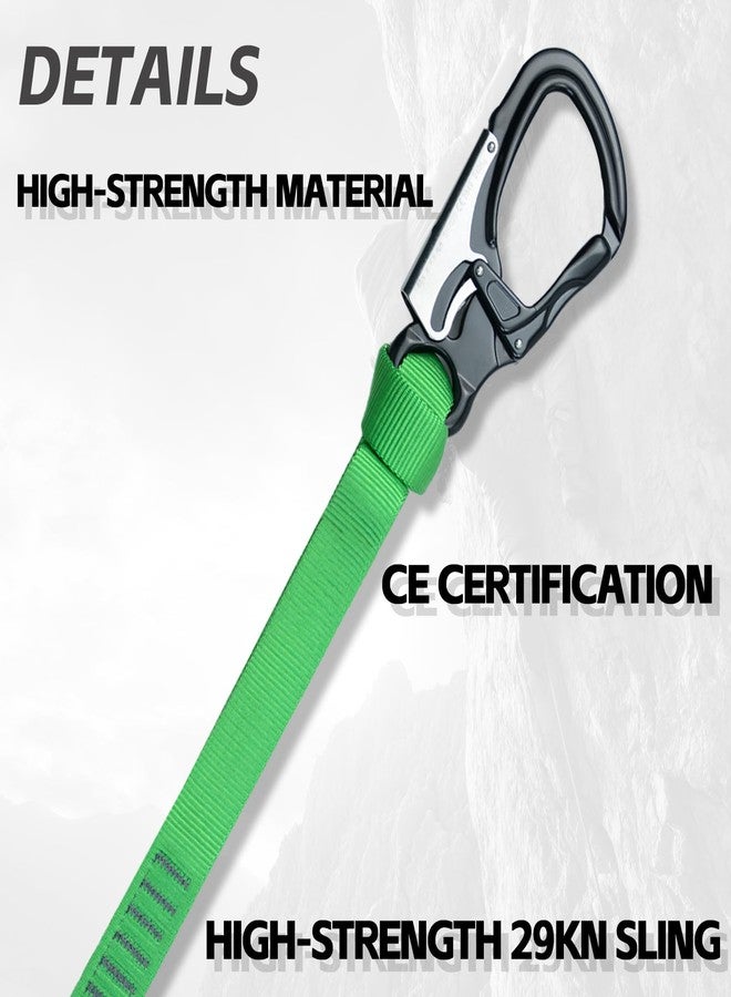 S.E.PEAK Speedline Kit Arborist 1-Inch 29kN Nylon Sling with 25kN Aluminum Lightweight Double Lock Hook Rigging Equipment (Green,26",1pc) - Image 2