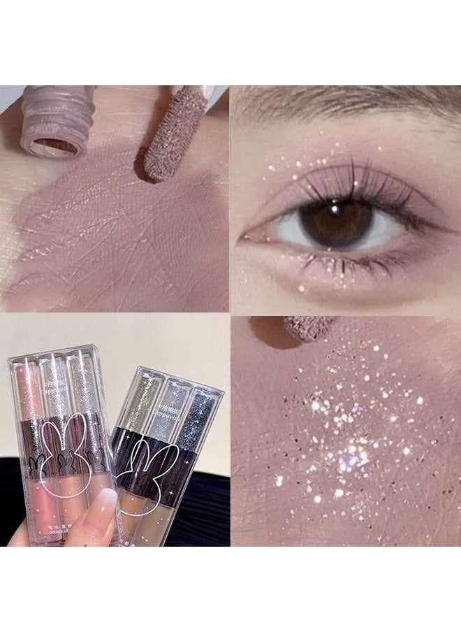 Sitovely - Double Ended Matte & Glitter Liquid Eyeshadow Set Long Lasting Shining Shimmer Eyeshadow Blendable Sparkling Metallic Eye Shadow Makeup (A+B) - Image 1