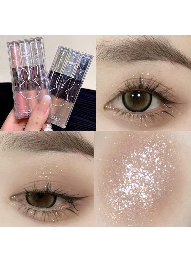 Sitovely - Double Ended Matte & Glitter Liquid Eyeshadow Set Long Lasting Shining Shimmer Eyeshadow Blendable Sparkling Metallic Eye Shadow Makeup (A+B) - Image 1