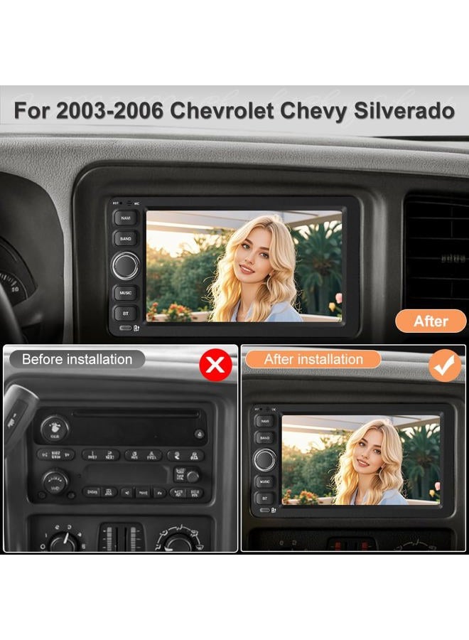 Vratzn [2G+64G] Vratzn Android 13 Car Radio Stereo for 2003-2006 Chevrolet Chevy Silverado Impala Tahoe GMC Sierra Yukon with Backup Camera Wireless Carplay Android Auto GPS FM Bluetooth - Image 2