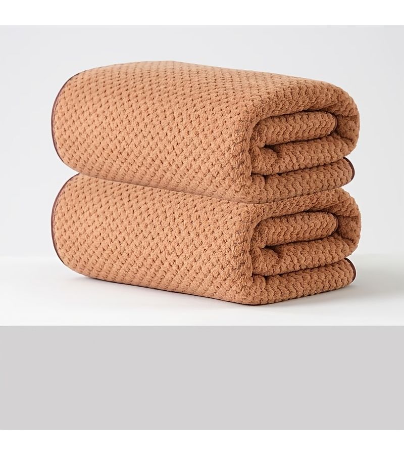 2 Pcs Pink Microfiber Bath Towel Set 140x70cm Soft Absorbent for Bathroom Hotel Sauna - Image 4