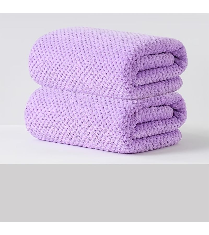 2 Pcs Pink Microfiber Bath Towel Set 140x70cm Soft Absorbent for Bathroom Hotel Sauna - Image 5