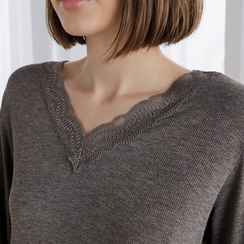 Splash FAV Ribbed V-neck Night Dress - Image 4