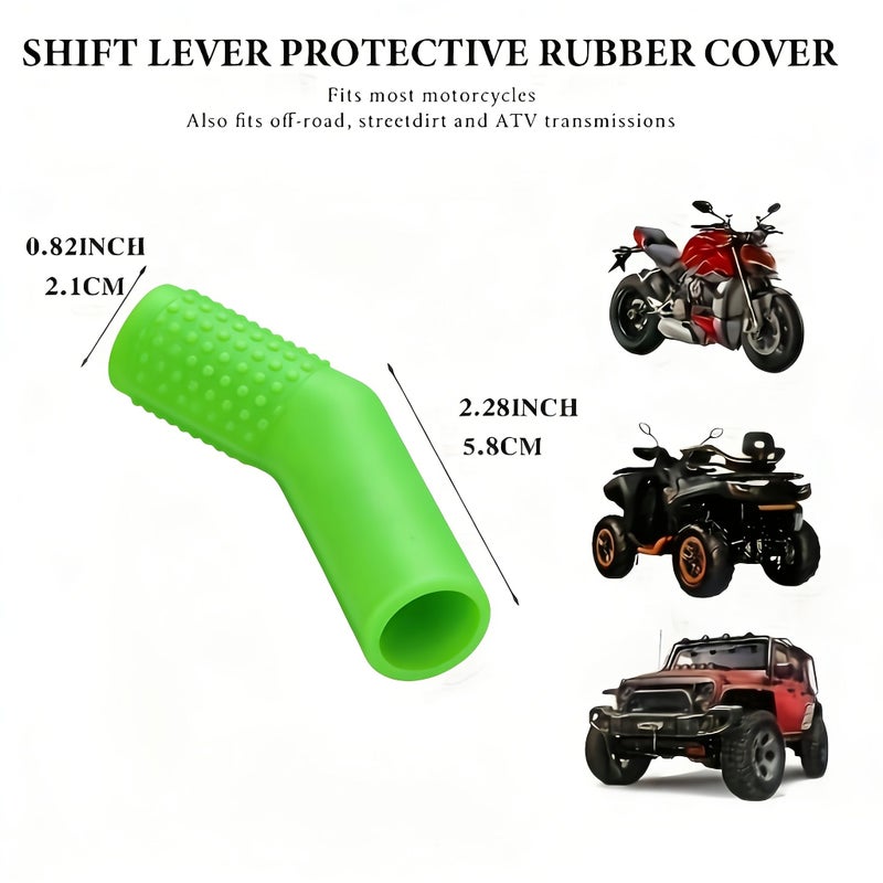 Green 2-Piece Motorcycle Anti-Slip Shift Lever Covers For Bikes - Image 2