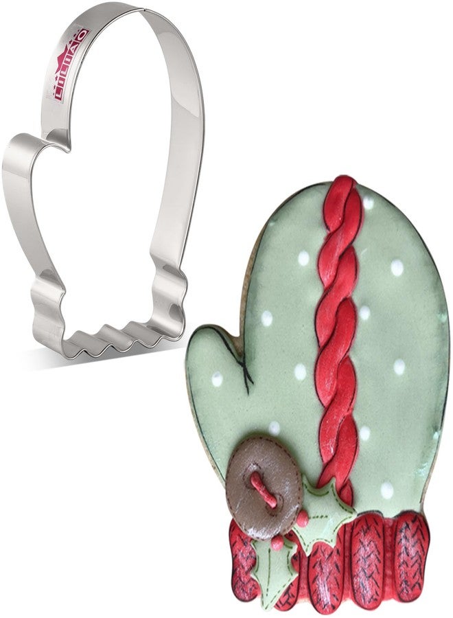 LILIAO Christmas Winter Mitten Cookie Cutter - 3.1 x 4 inches - Stainless Steel - Image 1