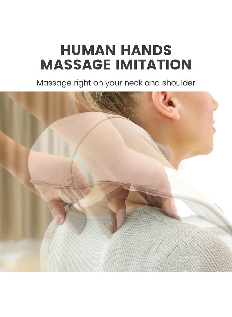 مارك ستور مدلك صغير للرقبة والظهر مع حرارة مهدئة، وسادة تدليك كهربائية عميقة ثلاثية الأبعاد للكتف والساق وتخفيف آلام عضلات الجسم والمنزل والمكتب واستخدام السيارة - Image 3