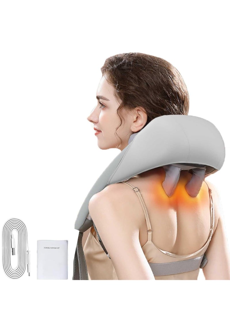 مارك ستور مدلك صغير للرقبة والظهر مع حرارة مهدئة، وسادة تدليك كهربائية عميقة ثلاثية الأبعاد للكتف والساق وتخفيف آلام عضلات الجسم والمنزل والمكتب واستخدام السيارة - Image 2