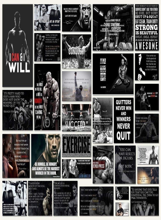 PRINTELLIGENT Gym Inspirational Poster Multicolour Non Tearable Self Adhesive Vinyl (24 x 32 inch) - Image 1