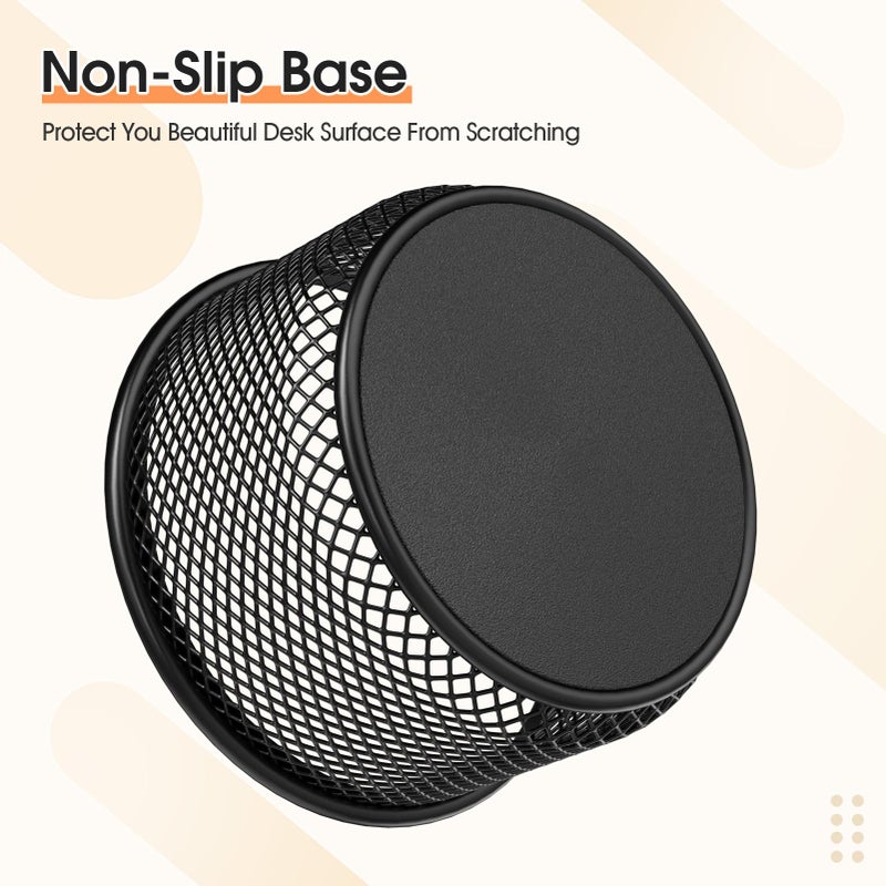 MaxGear حامل مشابك الورق من ماكس جير، منظم مشابك ورق قابل للتكديس للمكتب، 4 قطع من حوامل مشابك الورق المعدنية الشبكية مع وسادة EVA غير قابلة للانزلاق، موزعات المكتب لصندوق الملفات، أسود - Image 4