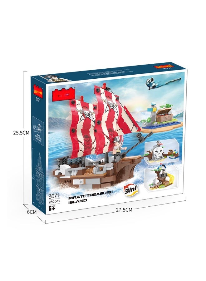COGO ☠️ Pirate Treasure Island 3-in-1 Building Set - 260 Pieces - Image 4