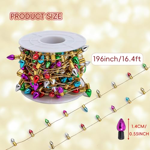 Gloreyan Mini Dollhouse Christmas Lights Fake String Lights Xmas Decoration for Christmas Dollhouse Craft Fairy Garden Accessories197 inch - Image 5