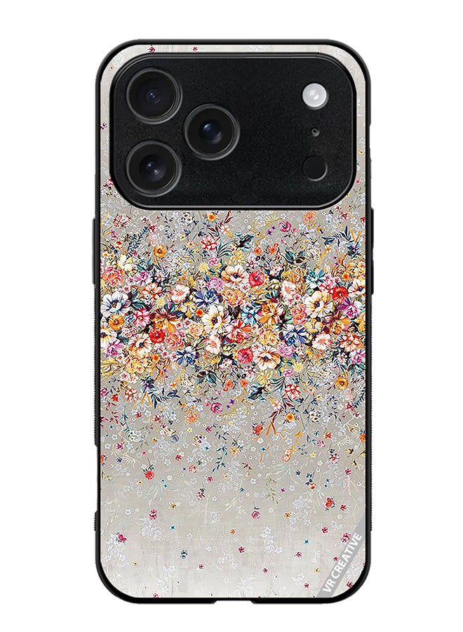 VR CREATIVE Protective Case Cover For Apple iPhone 17 Pro Max Digital Floral Garland Design Multicolour