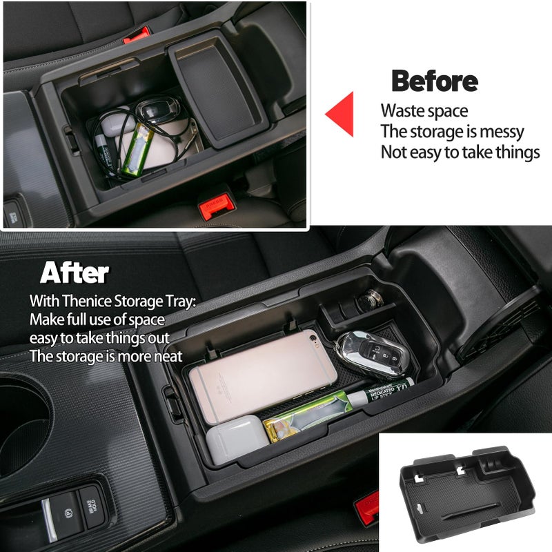 Thenice for 11th Gen Civic Center Console Organizer Armrest Box Tray Glovebox Hidden Storage Compartment Compatible with Honda Civic 2026 2025 2024 2023 2022 Accessories -3PCS - Image 2
