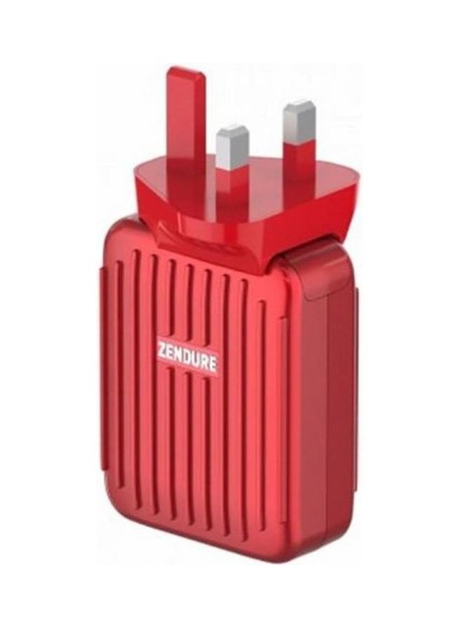 ZENDURE 10000 mAh Powerbank With 30W 4-Port Wall Charger PD Package Red - Image 3