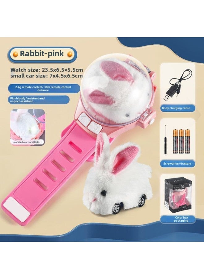 Loquat Mini Watch Alloy Remote Control Car 2.4G Gesture Control Remote Control Car Children's Racing Toys Wholesale-Color:Plush Rabbit 【Upgrade 2.4G Watch Remote Control】】 - Image 1