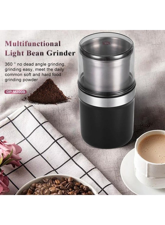 HuHa M200B Electric Mini Coffee Grinder Grain Bean Grinding Machine, Spec: UK Plug(Black) - Image 2