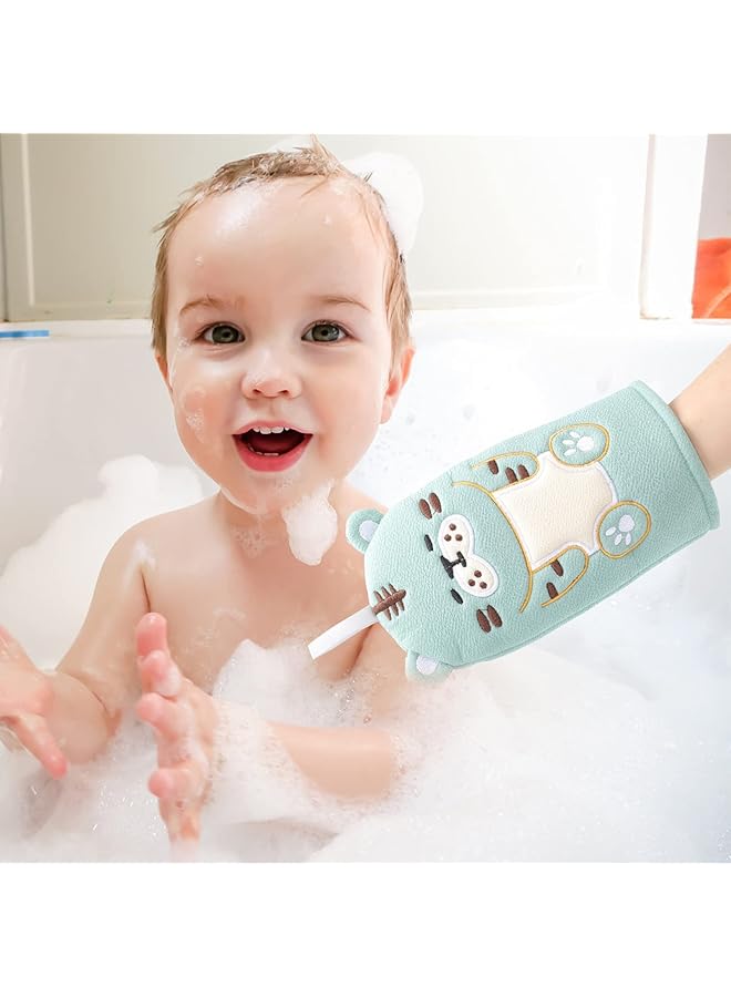 erorex 2Pcs Baby Bath Mitt Washcloths Gloves Designed In Nice Cute Animal Style Mitt Puppet Washcloths - Image 5