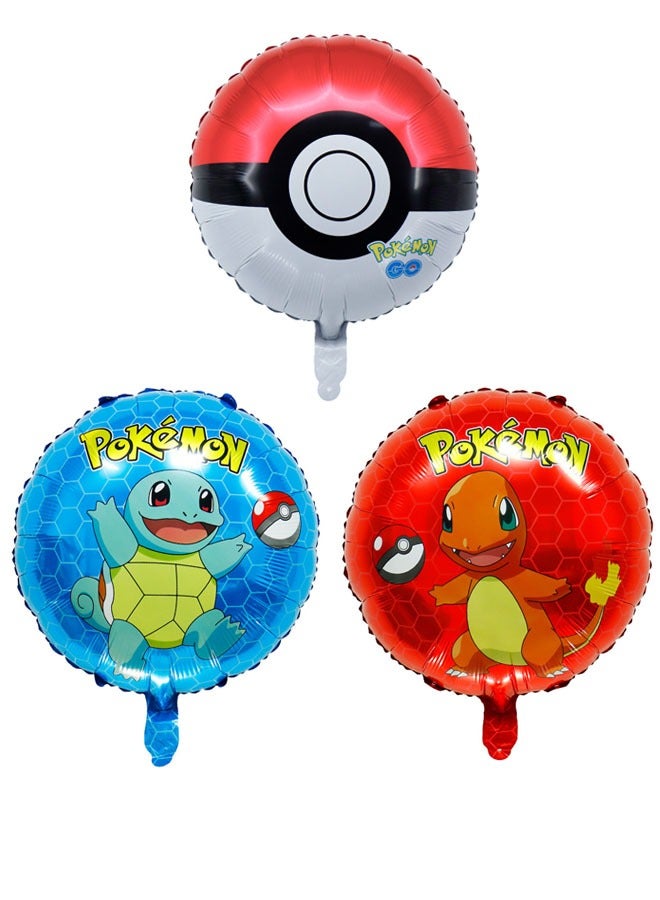 7-piece Pikachu balloon set (including one Pikachu-shaped balloon and 6 18-inch round balloons with different patterns) - Image 3