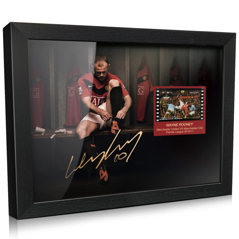 ORIMAMI Soccer Star Wayne Rooney Framed Poster with 1x35mm Film Mini Cell DisplayPrinted Signed Photograph Gifts for Wayne Rooney Fans 8x6 Inches - Image 2