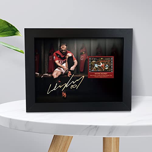 ORIMAMI Soccer Star Wayne Rooney Framed Poster with 1x35mm Film Mini Cell DisplayPrinted Signed Photograph Gifts for Wayne Rooney Fans 8x6 Inches - Image 3