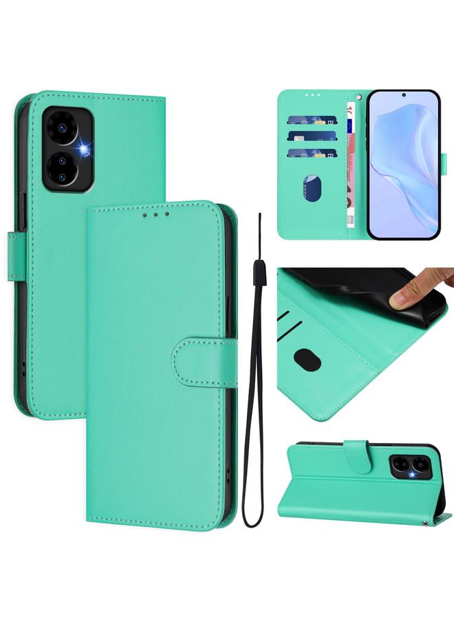 Zaboon Case For Boost MobIle Celero 5G 2024 / 3 5G Skin Feel Solid Color Leather Phone Case with Lanyard - Image 1