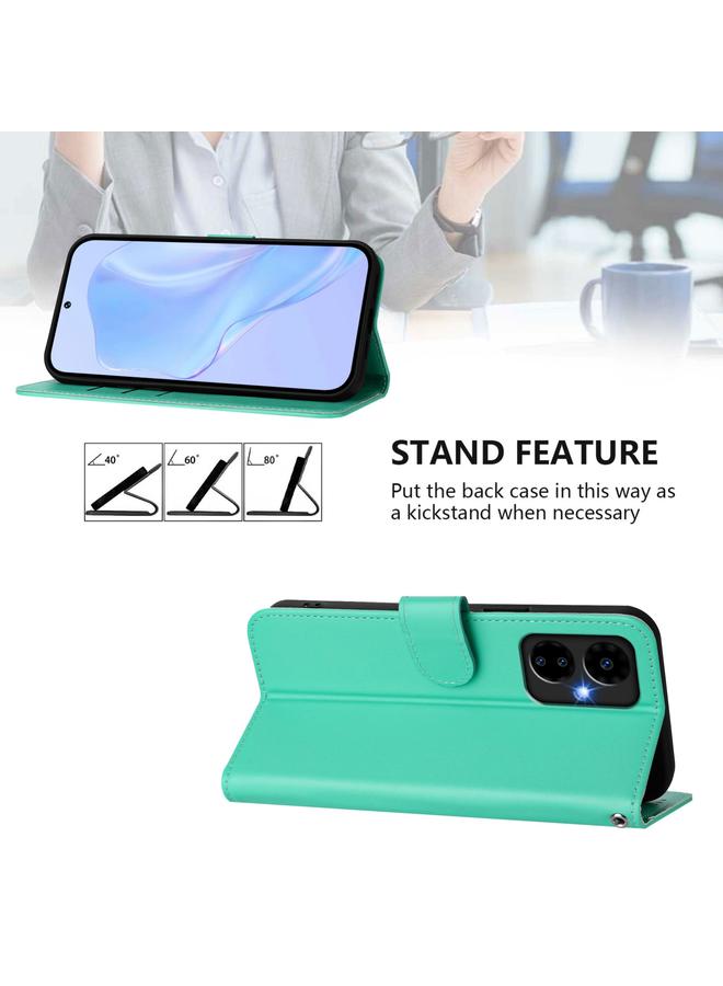 Zaboon Case For Boost MobIle Celero 5G 2024 / 3 5G Skin Feel Solid Color Leather Phone Case with Lanyard - Image 3