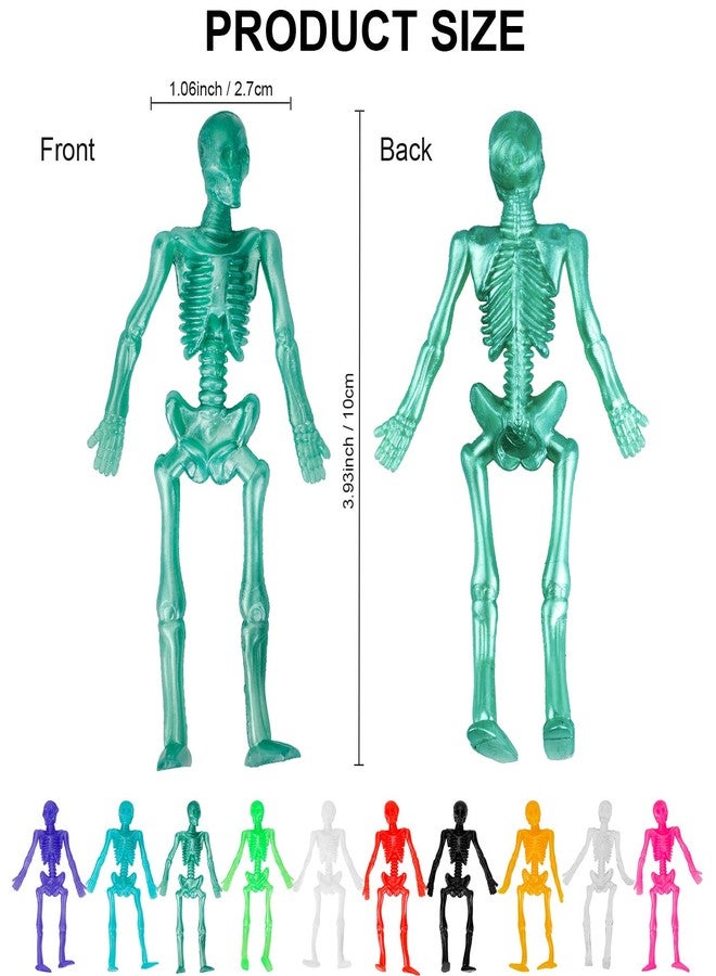 Konsait 72 Pack Stretchy Skeletons Stretchy Toys Bulk Set, Random 10 Glitter Color Sensory Bendable Toys, Party Favors for Kids Halloween Birthday Gift, Goodie Bags, Pinata Filler, Classroom Prizes - Image 2