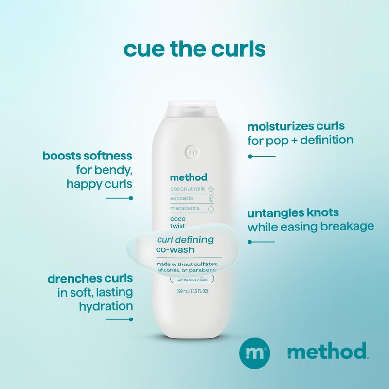 Method Curl Defining Co-Wash, Coco Twist â€“ Moisturizes & Detangles Hair - Sulfate Free, Paraben Free & Safe for Color Treated Hair - 13.5 oz - Image 4