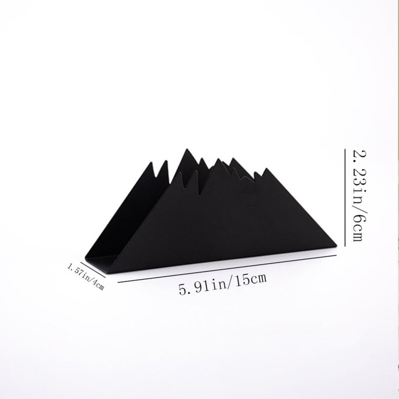Toilet Paper Holder: Black Square Stainless Steel - Nordic Modern Minimalist Mountain-Shaped Design for Restaurants Hotels KTVs Home Kitchens - Image 2