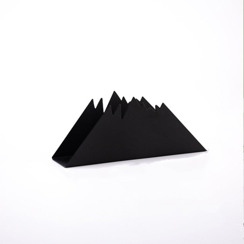 Toilet Paper Holder: Black Square Stainless Steel - Nordic Modern Minimalist Mountain-Shaped Design for Restaurants Hotels KTVs Home Kitchens - Image 1